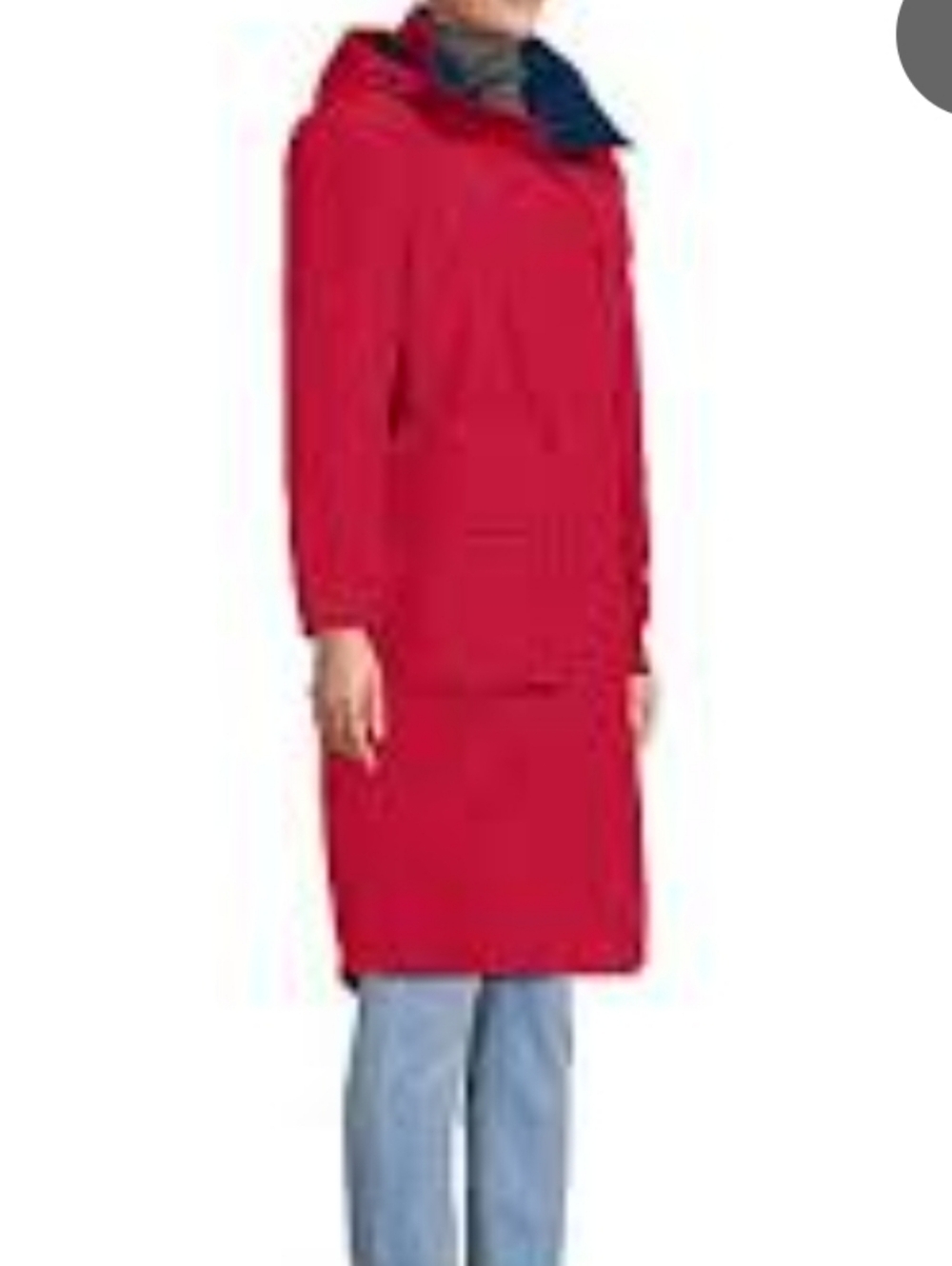Lands' End XL/P Red Quilted Jacket with Grey Fleece Interior